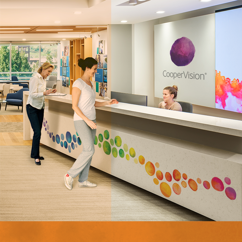 CooperVision employees at reception desk