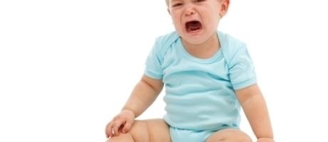 baby crying with blocked tear ducts